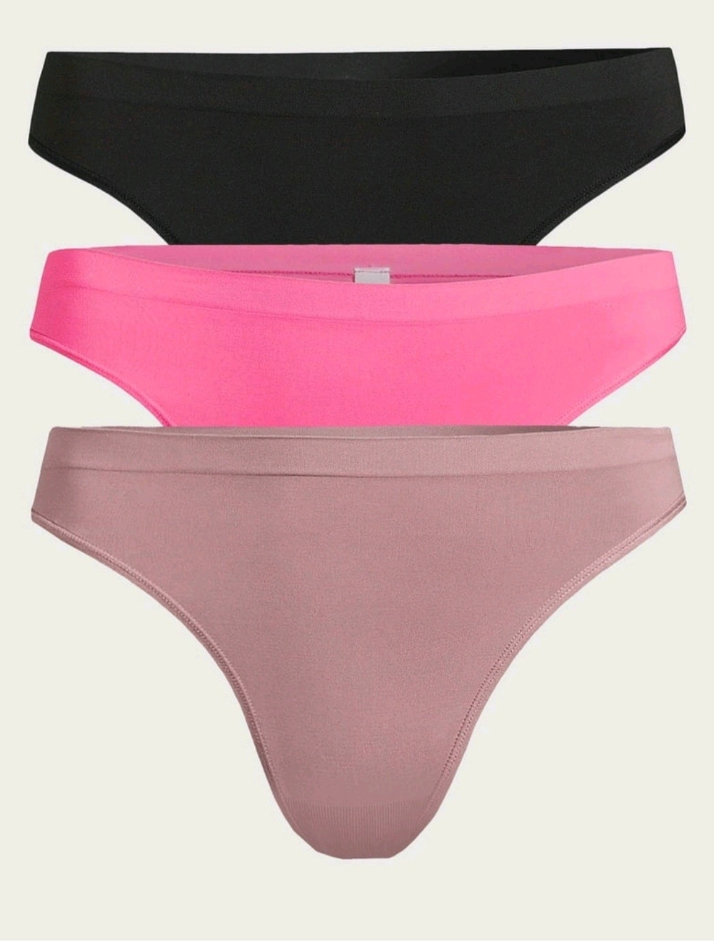 3-Pack Women's Bikini Briefs - Black, Bright Pink & Mauve
